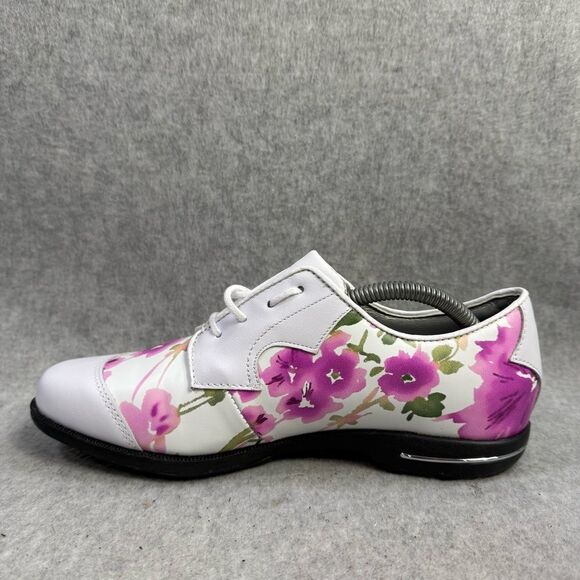 Footjoy Golf Shoe Women Size 6 White Floral Tailored Collection Soft Spike Cleat - Picture 7 of 9